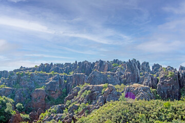 The Iron Hill (Cerro del Hierro) eroded landscape of some old abandoned mines in North Seville Mountains, Andalusia, Spain