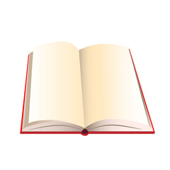 Vector open  book with empty pages, isolated on a white background.