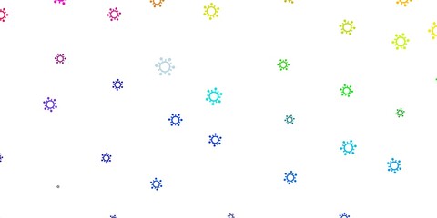 Light multicolor vector pattern with coronavirus elements.