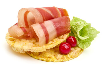 Jamon sandwich, isolated on white background. High resolution image.