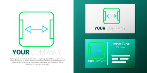 Line Area measurement icon isolated on white background. Colorful outline concept. Vector