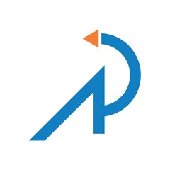 letter a p and arrow logo