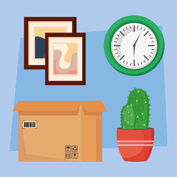 four moving house icons