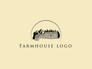 Vintage Farmhouse Logo Design monogram