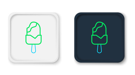 Line Ice cream icon isolated on white background. Sweet symbol. Colorful outline concept. Vector