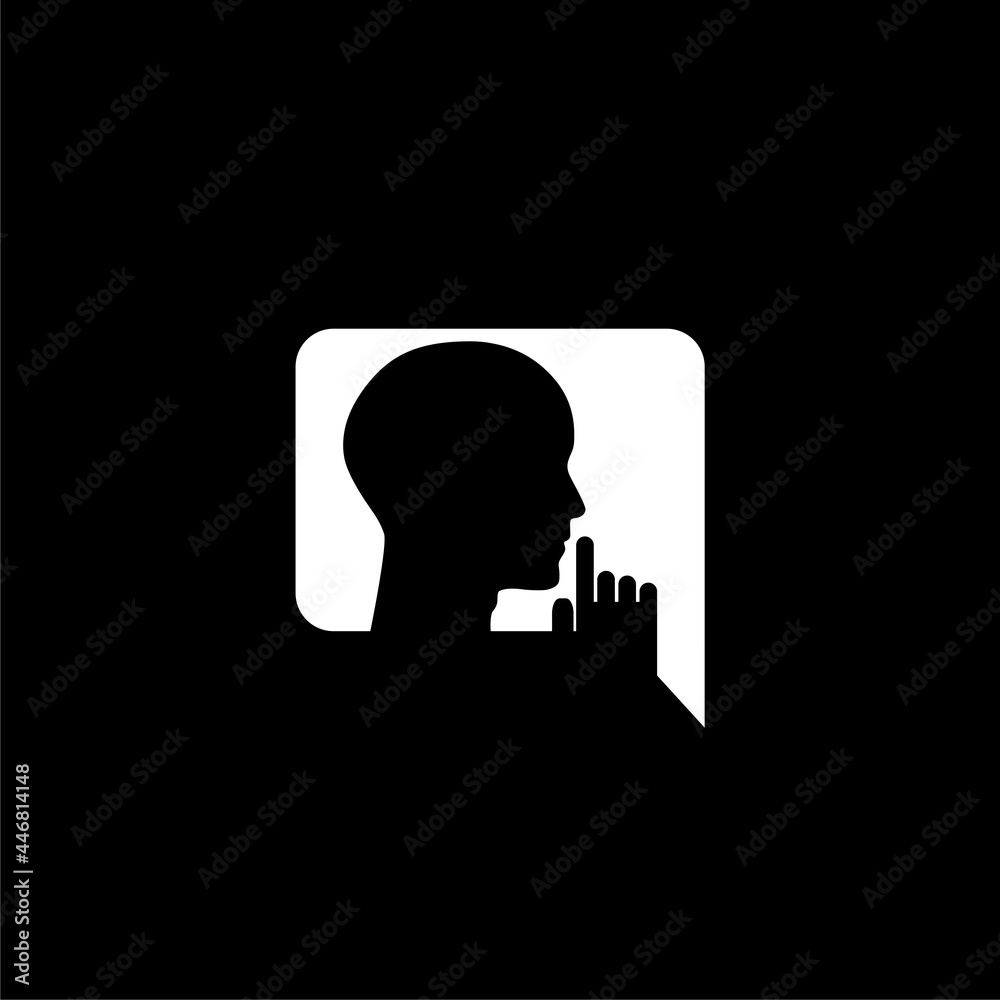 Poster Keep silence concept icon isolated on dark background