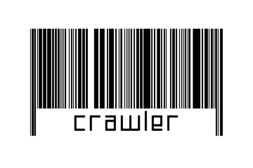 Barcode on white background with inscription crawler below - obrazy, fototapety, plakaty