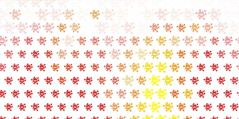 Light Red, Yellow vector texture with disease symbols.