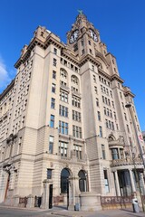 Fototapeta na wymiar Liverpool city Royal Liver Building