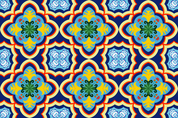 Seamless pattern with colorful  flowers 