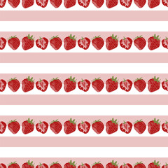 vector seamless pattern with the image of strawberries