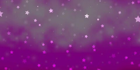 Light Purple, Pink vector texture with beautiful stars.
