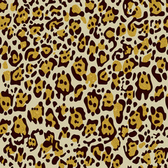 Seamless Pattern with animal print in golden and beige
