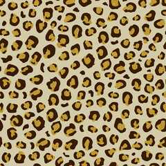 Seamless Pattern with animal print in golden and beige