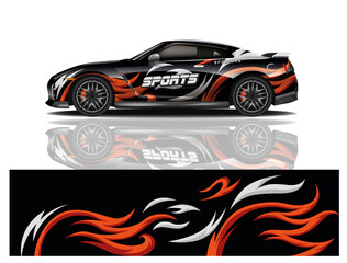 Car decal wrap design vector