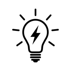 Light bulb with lightning icon