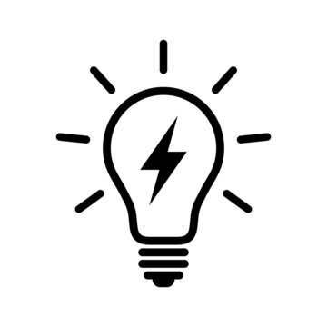 Light Bulb With Lightning Icon