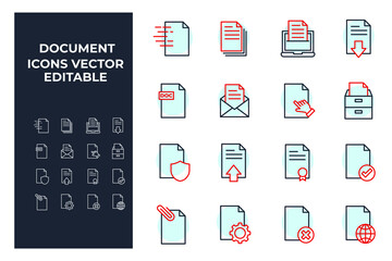 set of Document elements symbol template for graphic and web design collection logo vector illustration