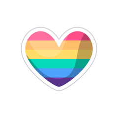 Isolated heart shape with lgbt colors pride icon Vector