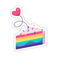 Isolated dessert with heart shape and lgbt colors Vector