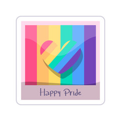 Isolated photo with a heart and lgbt colors Vector