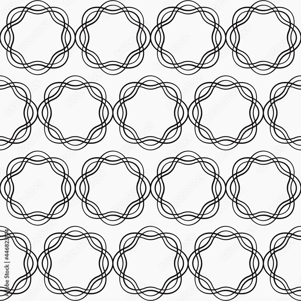 Aufkleber Geometric wavy and rounded shapes pattern. Vector white background and seamless twisted circles.