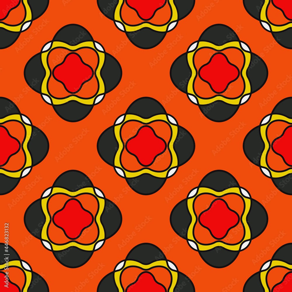 Poster orange rounded shapes. vector simple decorative shapes.