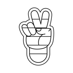 Isolated hand sketch doing a peace symbol Vector