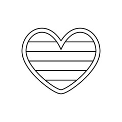Isolated heart shape with stripes and no color Vector