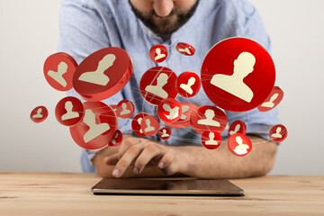 videoconference group of people talking in social network