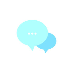 Chat message icon. Chat speech bubble. Blue Social media message. Vector illustration isolated on white background.
