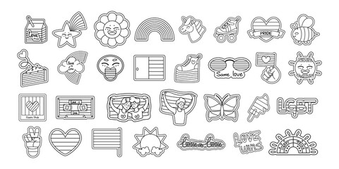 Set of lgbt icon with no colors Vector