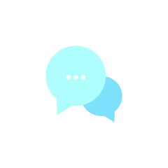 Chat message icon. Chat speech bubble. Blue Social media message. Vector illustration isolated on white background.