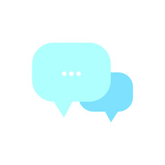 Chat message icon. Chat speech bubble. Blue Social media message. Vector illustration isolated on white background.