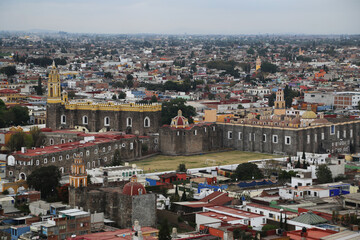 Obraz premium City of Cholula from the hill of the sanctuary of Nuestra Senora de los Remedios