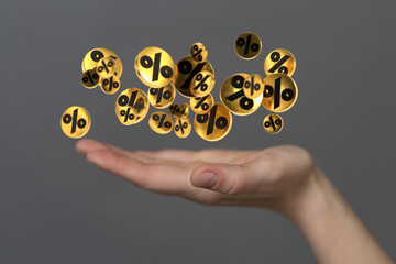 Sales icons floating in the air 3D rendering