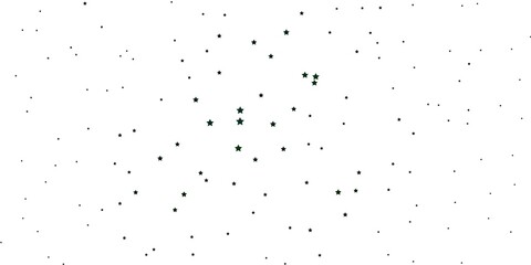 Dark Green vector background with small and big stars.
