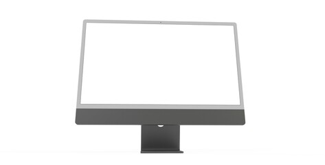 Realistic flat screen computer monitor 3d style mockup with blank screen isolated 3d