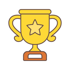 Isolated winner trophy icon First place Vector illustration