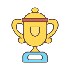 Isolated winner trophy icon First place Vector illustration