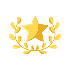 Isolated laurel leaves wreath icon with a star VEctor illustration