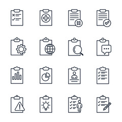 set of Clipboard elements symbol template for graphic and web design collection logo vector illustration