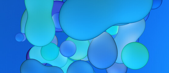 Minimalsitic soft body spheres. 3d rendering. Flying abstract balls. Plain and simple. colourful 3d candy. Abstract, moody, futuristic, metallic and modern. Cover template, wallpaper or background