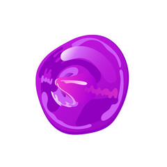 Purple slime stain, splash or blob. Pink jelly in cartoon flat style. Vector design elements..