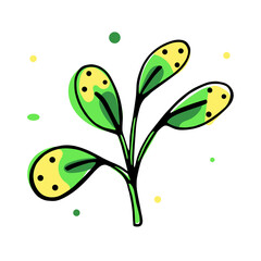 Isolated sketch of a tree leaves Vector illustration