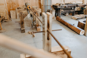 Woodworking process, making wooden pipe, didgeridoo 