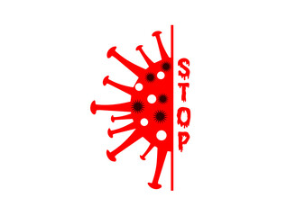 Fototapeta premium Stop corona virus Logo and T shirt Design Template
