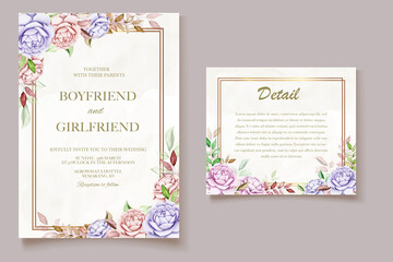 Elegant watercolor wedding invitation floral