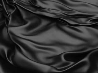 Abstract background luxury cloth waves. dark wavy soft wrinkled fabric