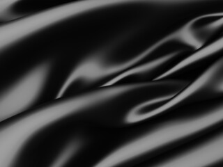 Abstract background luxury cloth waves. dark wavy soft wrinkled fabric